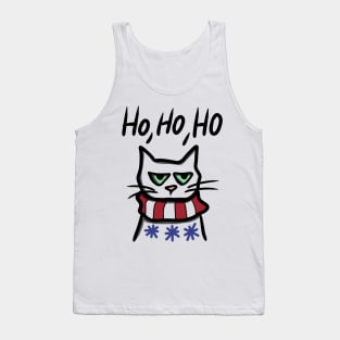 Angry Cat in Christmas Tank Top